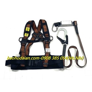 Dây đai an toàn bán thân Kujie 1 móc thép mạ niken, dây hỗ trợ làm việc leo cao- Hình thật