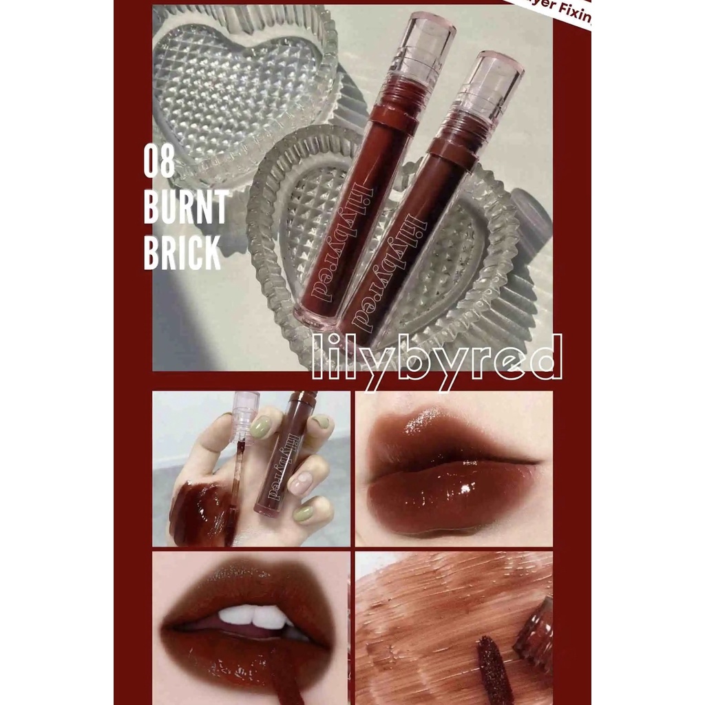 Màu 08 Brunt Brick - Son Bóng Tint Lì Lilybyred Glassy Layer Fixing Tint