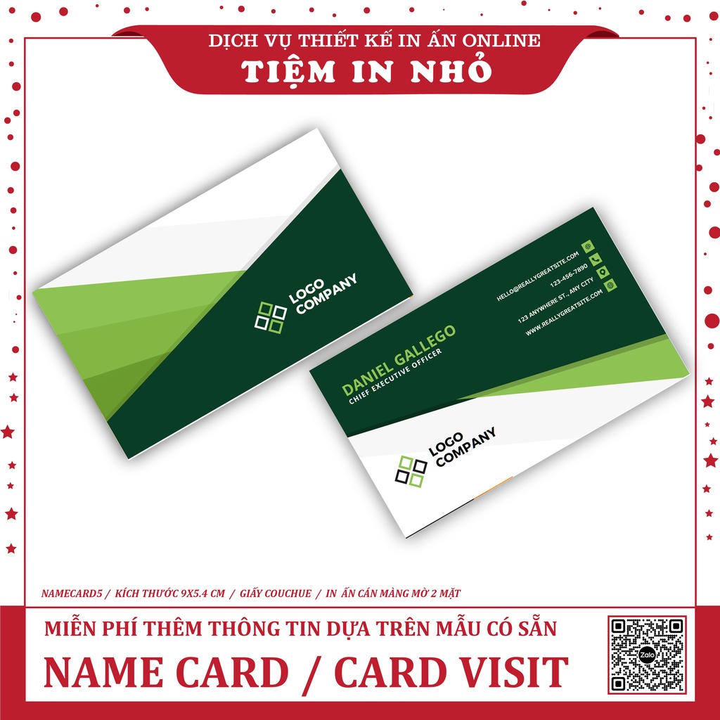 Combo 5 hộp card visit / 1 mẫu