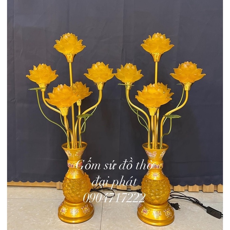 Đèn thờ hoa sen lưu ly, đèn thờ Phật , Đèn thờ năm bông hoa sen bằng điện