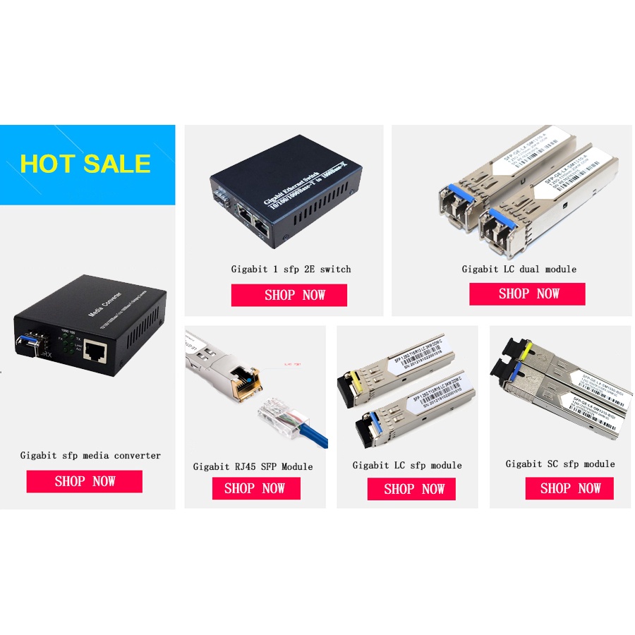 Dây Cáp Chuyển Đổi gigabit media 1 sfp Sang 2 rj45 UTP gigabit Cho camera ip 10 / 100 / 1000M