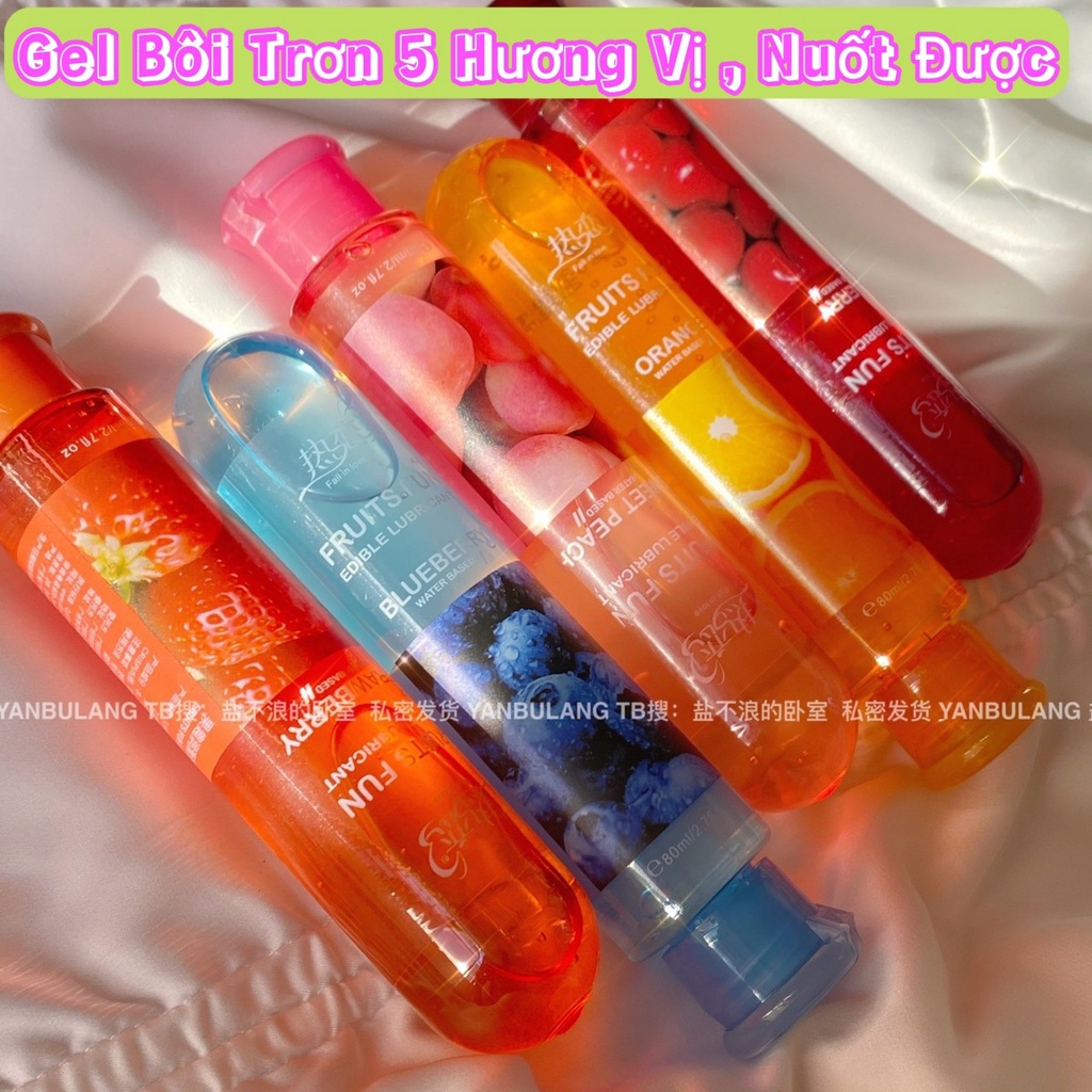 Gel bôi trơn nuốt được Fruits Fun Edible Lubricant hương vị hoa quả Dâu