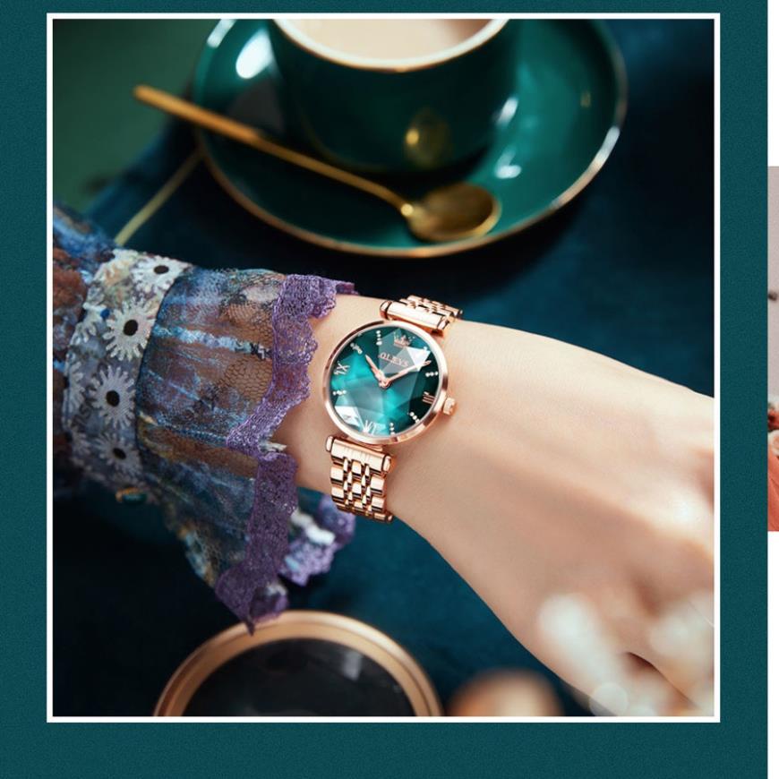 Đồng hồ nữ Olevs mặt kính thạch anh đường kính 32mm,dây đeo thép không gỉ chắc chắn thoải mái,chống thấm nước