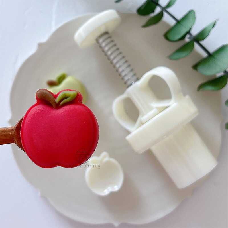 Khuôn Làm Bánh Trung Thu 20g / 50g Bằng Nhựa ABS Hình Quả Táo 3D DIY