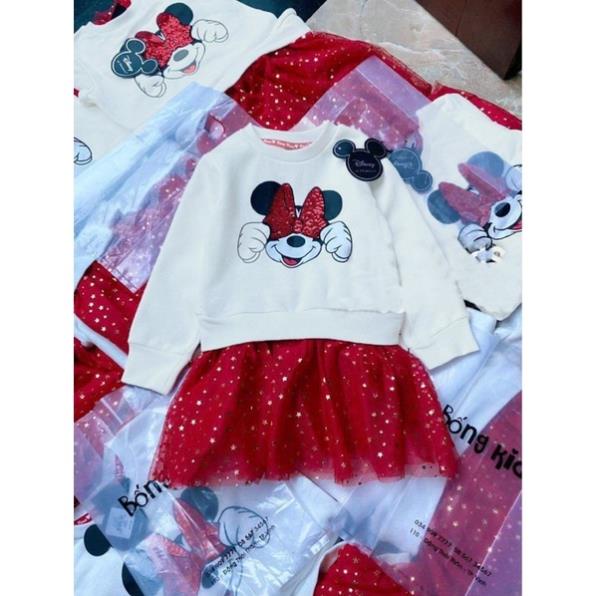 VÁY NỈ DÀI TAY MICKY CHÂN VOAN SAO CHO BG