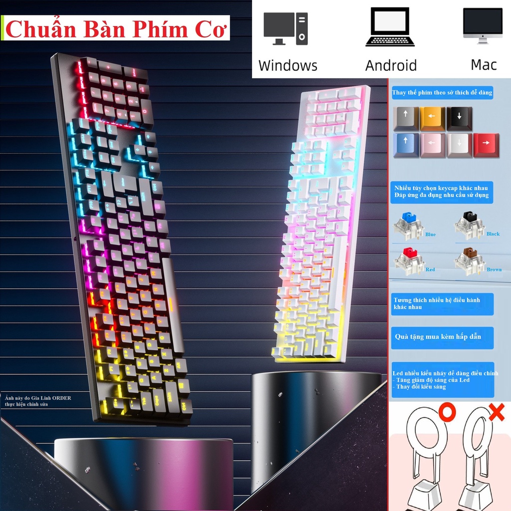 Bàn phím cơ Gaming A800 A101 - LED RBG (RED Led, Blue/ Brown/ Red switch)