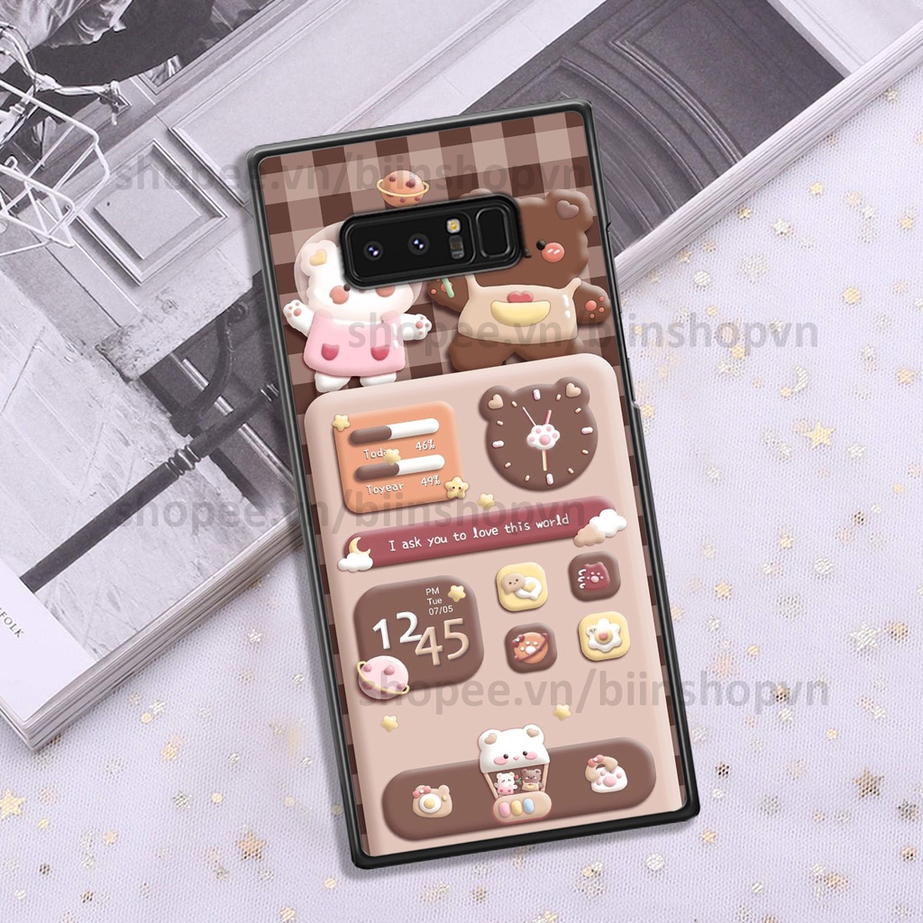 Ốp Samsung Note 8 in hình gấu chocolate kẹo ngọt siêu đẹp siêu xinh