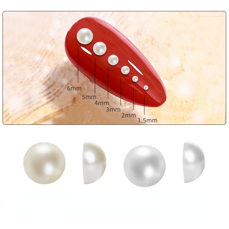 Hộp 12 Ô 6 Ngăn Đựng Hạt Ngọc Trai Trang Trí Móng Tay Nghệ Thuật Mới Không Lỗ Thẳng Không Radius