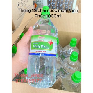 Combo 12chai nước muối sinh lí vĩnh phúc smiles natriclorid 0.9% chai 1000ml