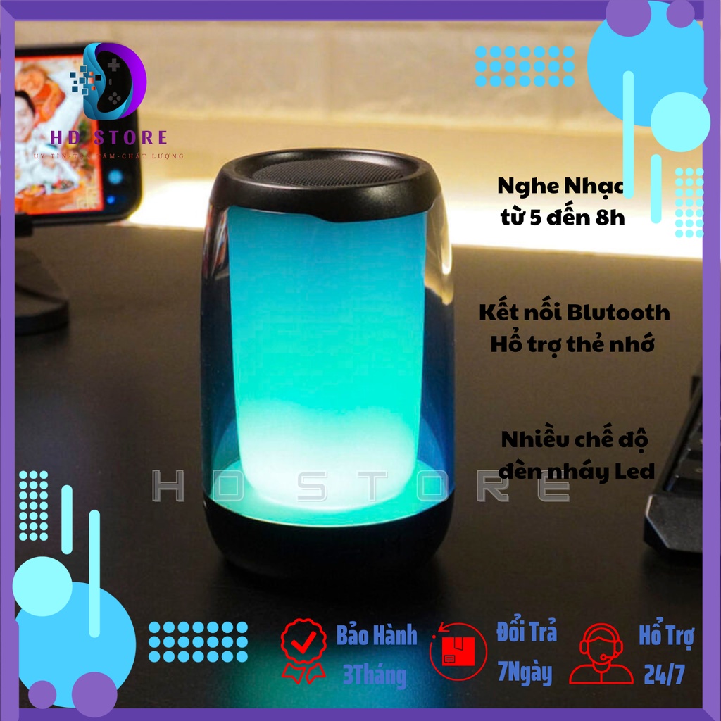 Loa Plus 4 Mini Âm bass cực hay có đèn led 360 nháy theo nhạc-Kết nối Blutooth và hổ trợ thẻ nhớ