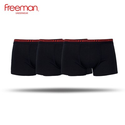 Combo 3 Quần lót boxer nam chất liệu cotton TC màu đen Freeman BO766