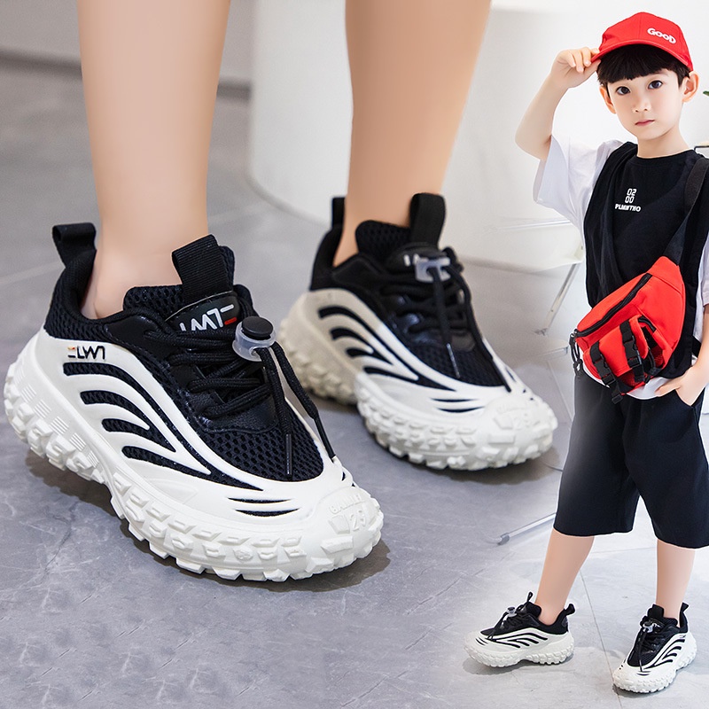 Giày thể thao AMILA phối lưới thoáng khí trọng lượng nhẹ phong cách thời trang cho trẻ em