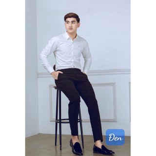 Quần vải học sinh màu đen vải tuyết hàn co giãn nhẹ, dáng côn phong cách trẻ trung (mã QA)