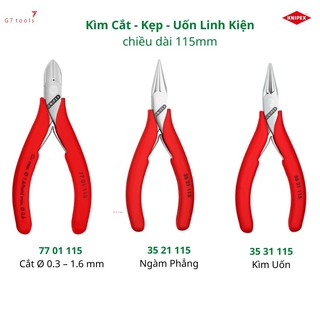Kìm cắt linh kiện knipex 77 01 115/ kìm kẹp ngàm trơn 35 21 115/ kìm uốn cong 35 31 115
