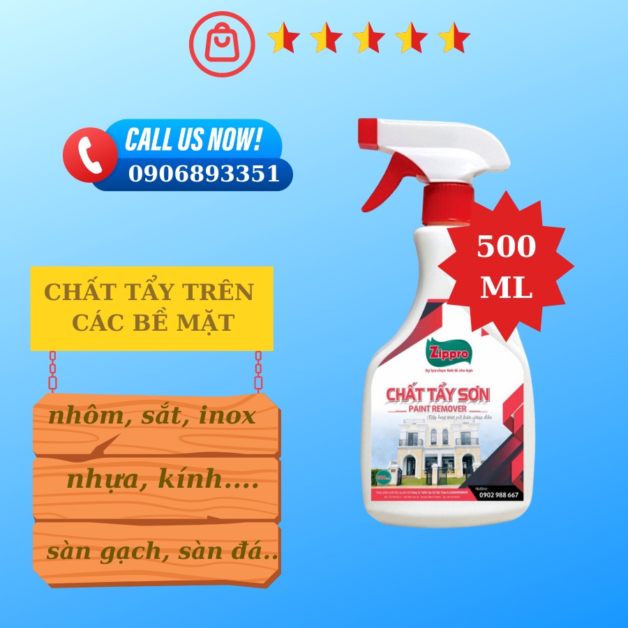 Chất tẩy sơn ZIPPRO, băng keo trên bề mặt kim loại, gạch men, đá xứ, giá rẻ, loại 500ml