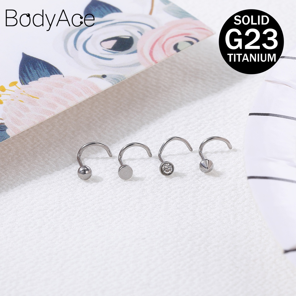 1 Bộ Khuyên Mũi Bằng Thép Titan G23 Kích Thước 2mm / 3mm