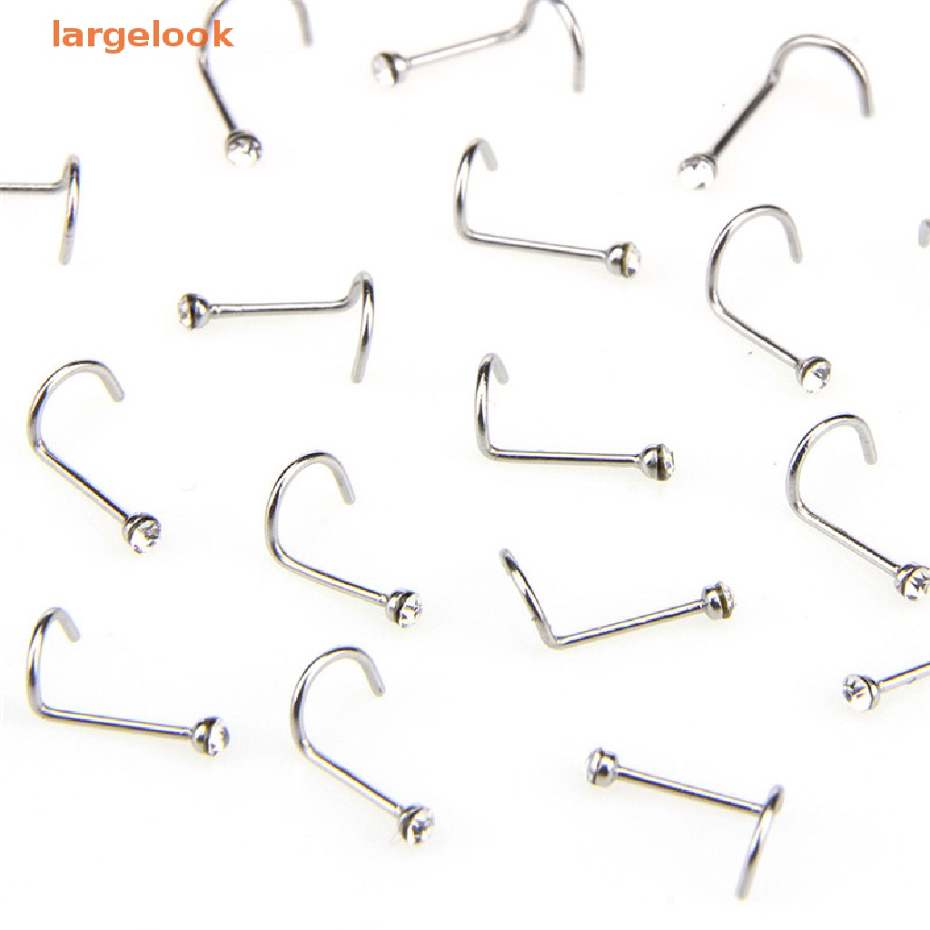 Set 20 Khuyên Mũi Bằng Thép Không Gỉ Đính Đá Cá Tính Thời Trang