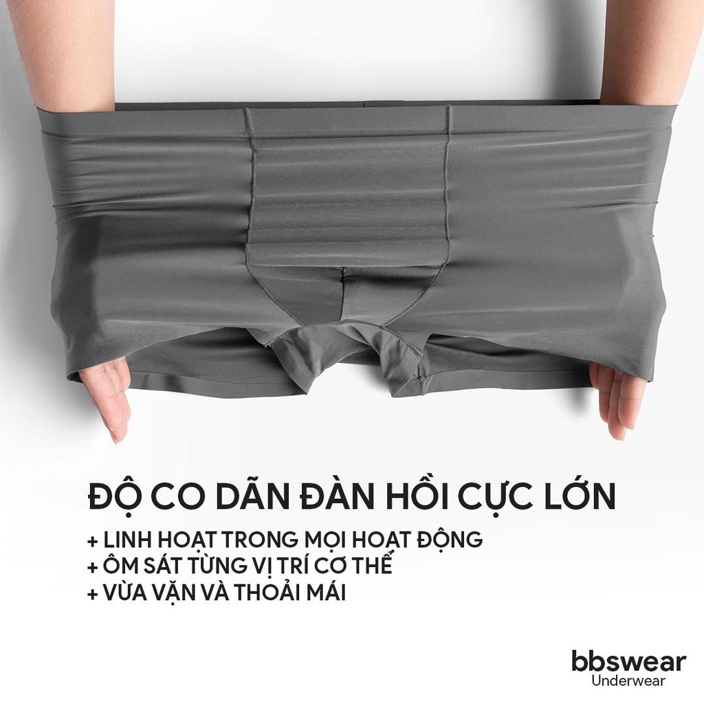 Bộ 3 quần boxer nam lụa sữa mát lạnh sịp mềm mại kháng khuẩn iCOMBAT