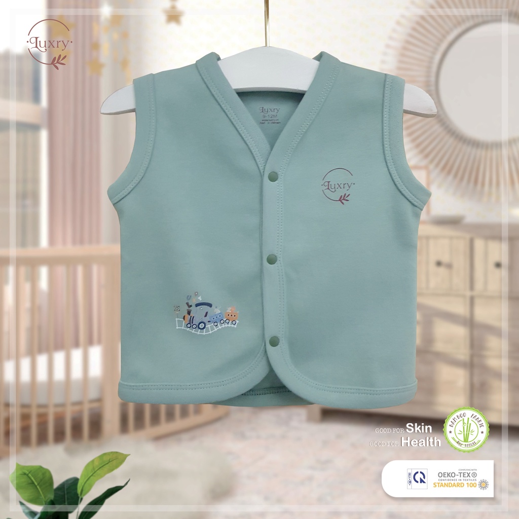 Áo ghi lê họa tiết đoàn tàu đáng yêu chất vải sợi tre pha cotton cho bé trai và bé gái từ 6 tháng đến 5 tuổi