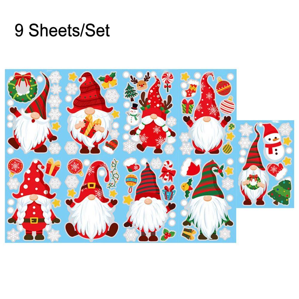 CONOPERY Set 9 Tấm Sticker Dán Cửa Kính Trang Trí Giáng Sinh DIY
