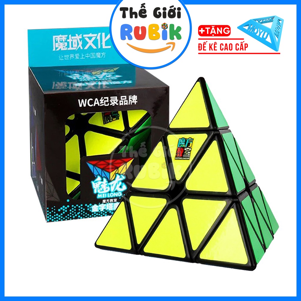 Rubik Pyraminx 3x3 MoYu TẶNG ĐẾ KÊ - Rubic Tam Giác Kim Tự Tháp Xoay Trơn Mượt Chất Lượng Cao Giá Rẻ | Thế Giới Rubik