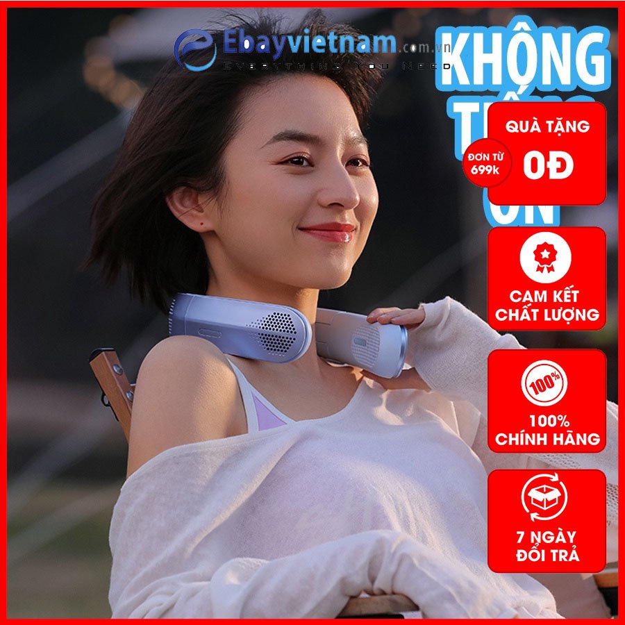 Quạt Mini Đeo Cổ Điều Hòa Thân Nhiệt Sử Dụng 18 Tiếng Làm Mát Cực Sâu Dùng Cho Người Tập Gym Văn Phòng Chạy Bộ
