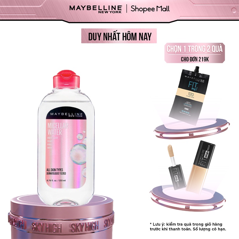 Nước Tẩy Trang Micellar Dưỡng Da Không Cồn 4 Trong 1 Maybelline New York Micellar Water 4-in-1 400ml