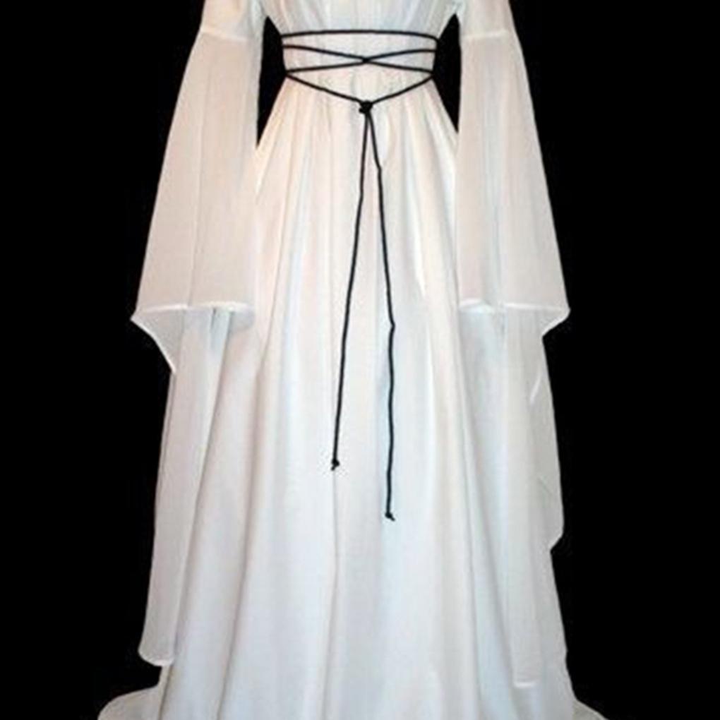 Đầm Maxi Tay Dài Cổ Tròn Kèm Nịt Tôn Dáng Phong Cách Halloween