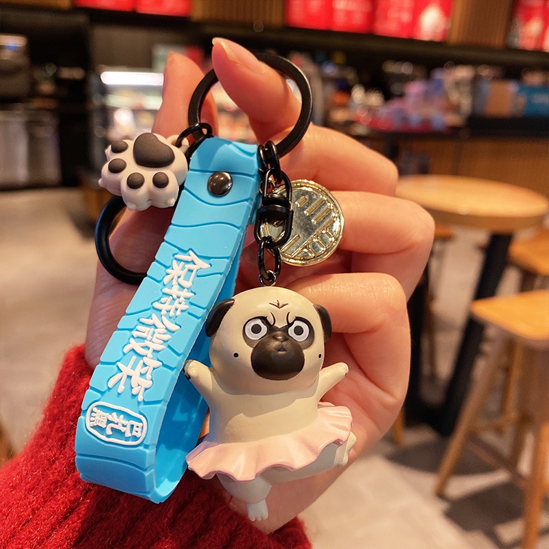 Móc Khoá Dễ Thương Cute Mèo Hoàng Thượng Chó Pug Nô Tì Hoạt Hình Trâu Đa Tài Đủ Màu Sắc Hottrend Siêu Bền Đẹp