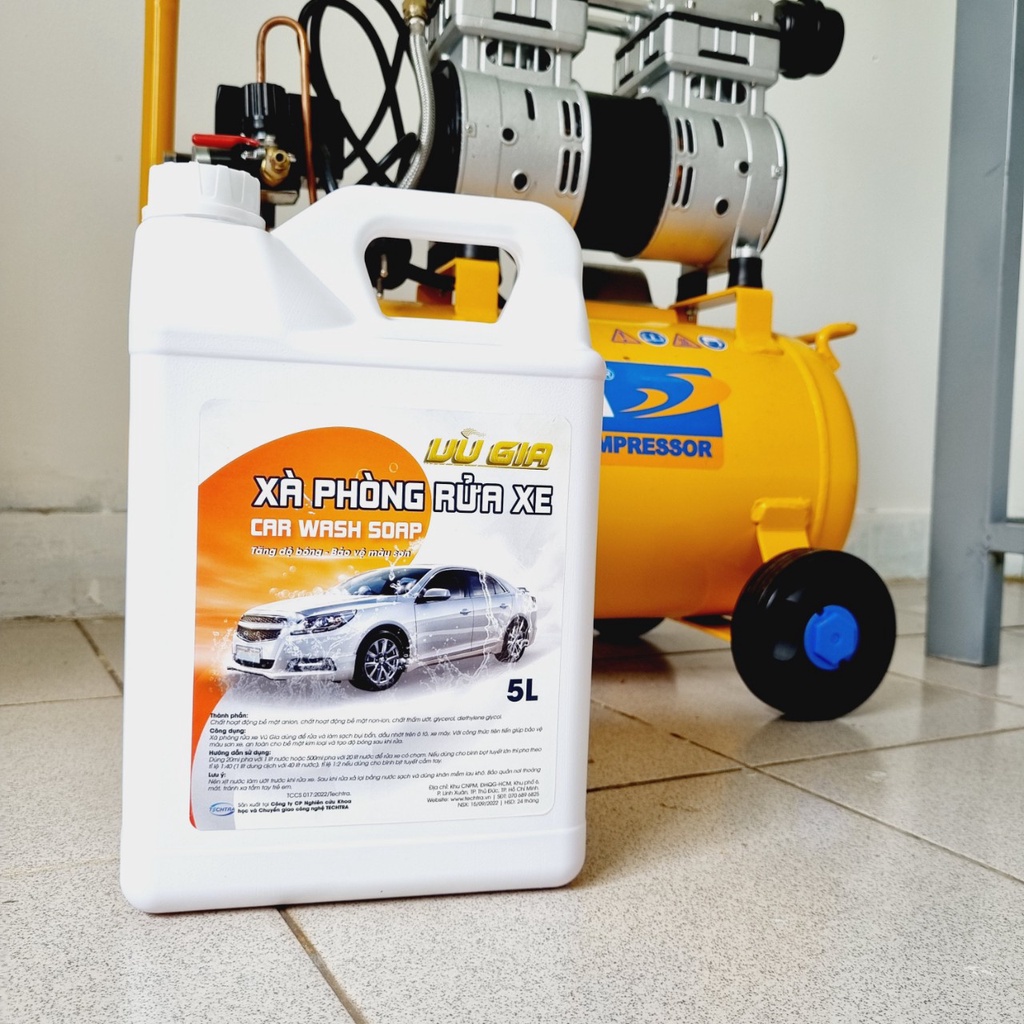 Xà phòng rửa xe Vũ Gia (5 lít) - Nước rửa xe ô tô, xe máy bọt tuyết siêu sạch & đậm đặc, nhiều bọt