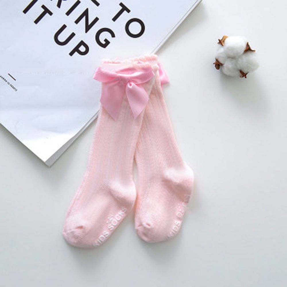 Vớ Cotton Phối Ren Đính Nơ Ruy Băng Nhiều Màu Xám Đỏ Đen Hồng Trắng Dành Cho Bé Gái
