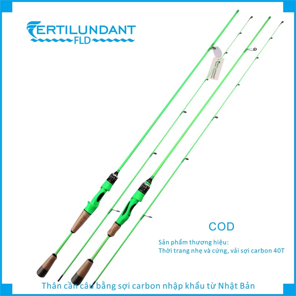 Fertilundant Cần câu cá 1.98M 36Tvật liệu sợi carbon hiệu suất UL,rất nhẹ,Câu tôm, giao hàng địa phương FLD