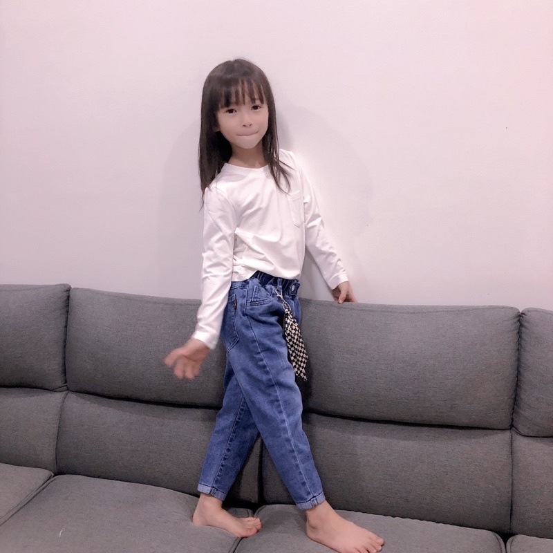 Quần bò quần jean bé trai bé gái phối phụ kiện chất vải cao cấp co dãn thoải mái - Beddep Kids Clothes