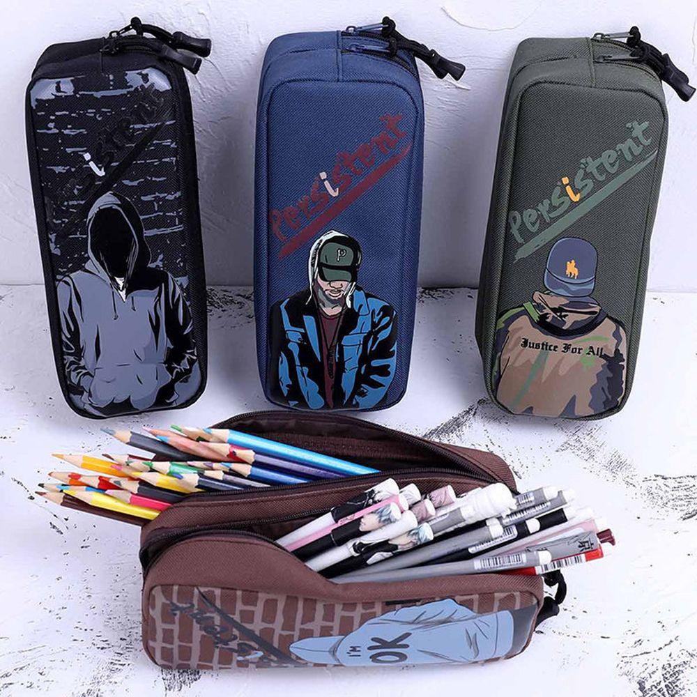 Ví Đựng Bút Chì Hai Ngăn Họa Tiết Hoạt Hình Dễ Thương