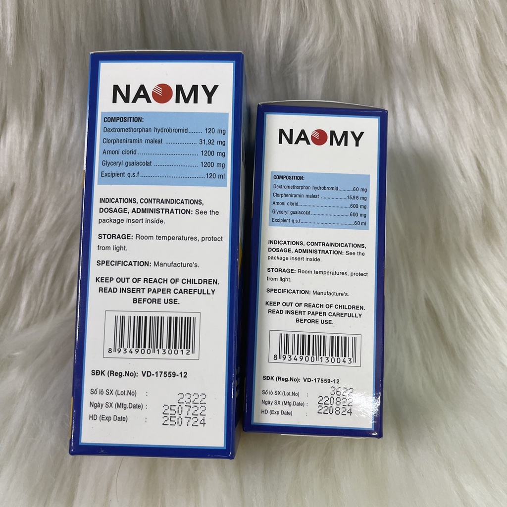 SIRO LONG ĐƠM NAOMY chai 120ml,60ml