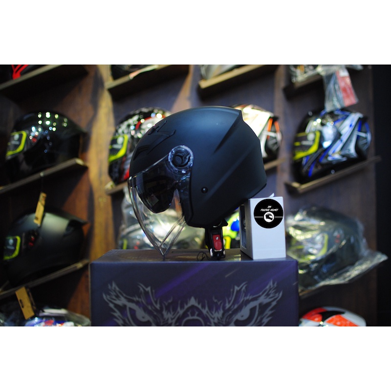 Mũ bảo hiểm 3/4 Royal m268 2 kính Matt balck