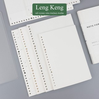 Giấy sổ còng LENG KENG giấy refill, combo ruột sổ còng A5 B5 A4 20 26 30 lỗ caro kẻ ngang nhiều lỗ