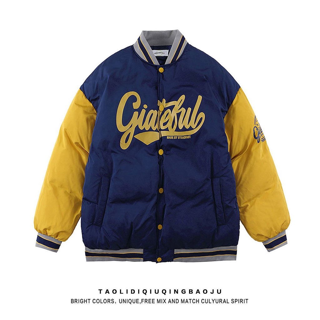 Plus Áo Khoác Bóng Chày Bằng Cotton Dày Dặn Dáng Rộng Thời Trang Mùa Thu 2022 Dành Cho Nữ