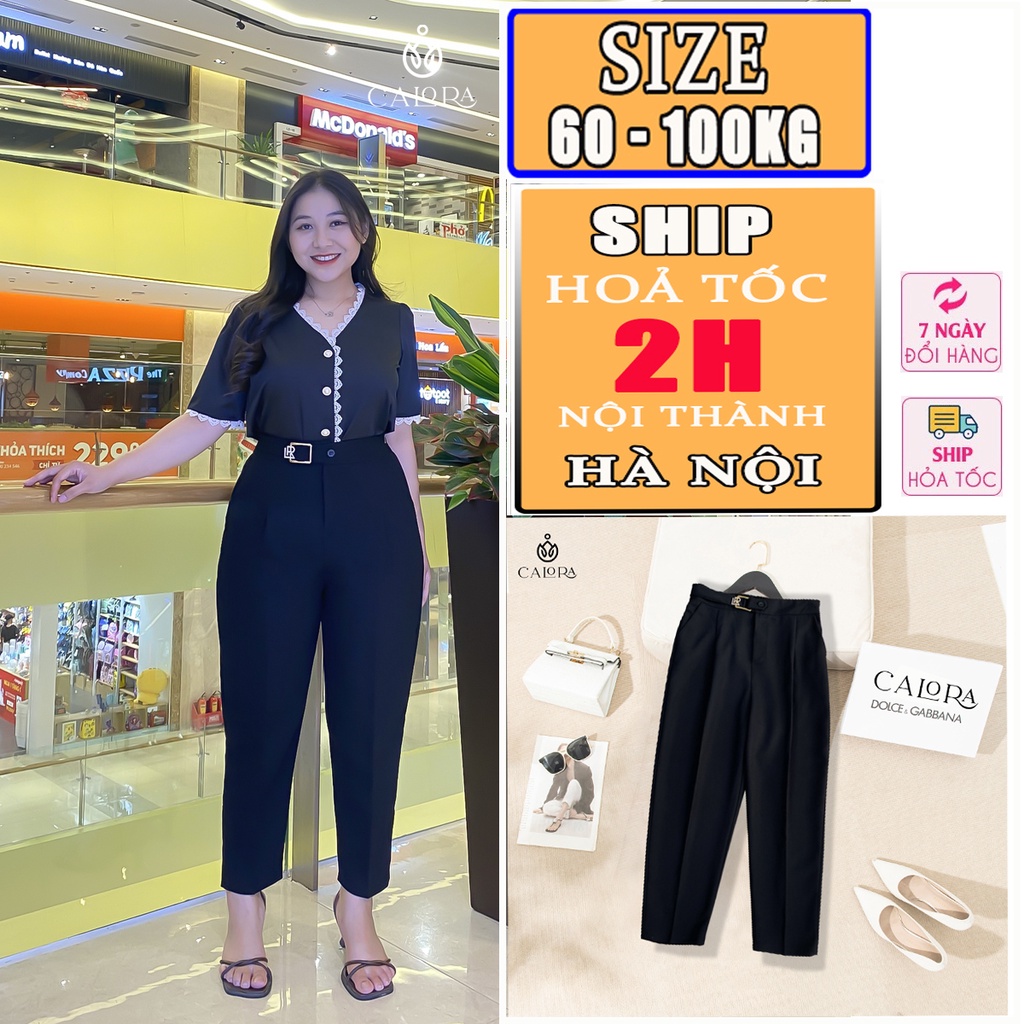 Quần âu big size nữ XL/XXL/XXXL/4XL - (60 -100KG ) Chất vải tuyết mưa mền mại , thiết kế lưng chun