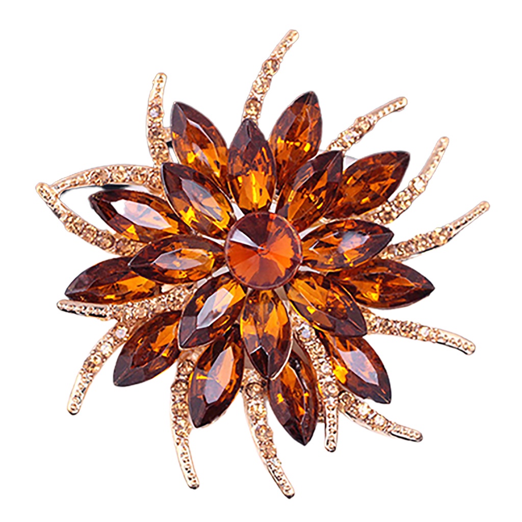 Ghim cài áo hình bông hoa đính đá phong cách thanh lịch dành cho nữ