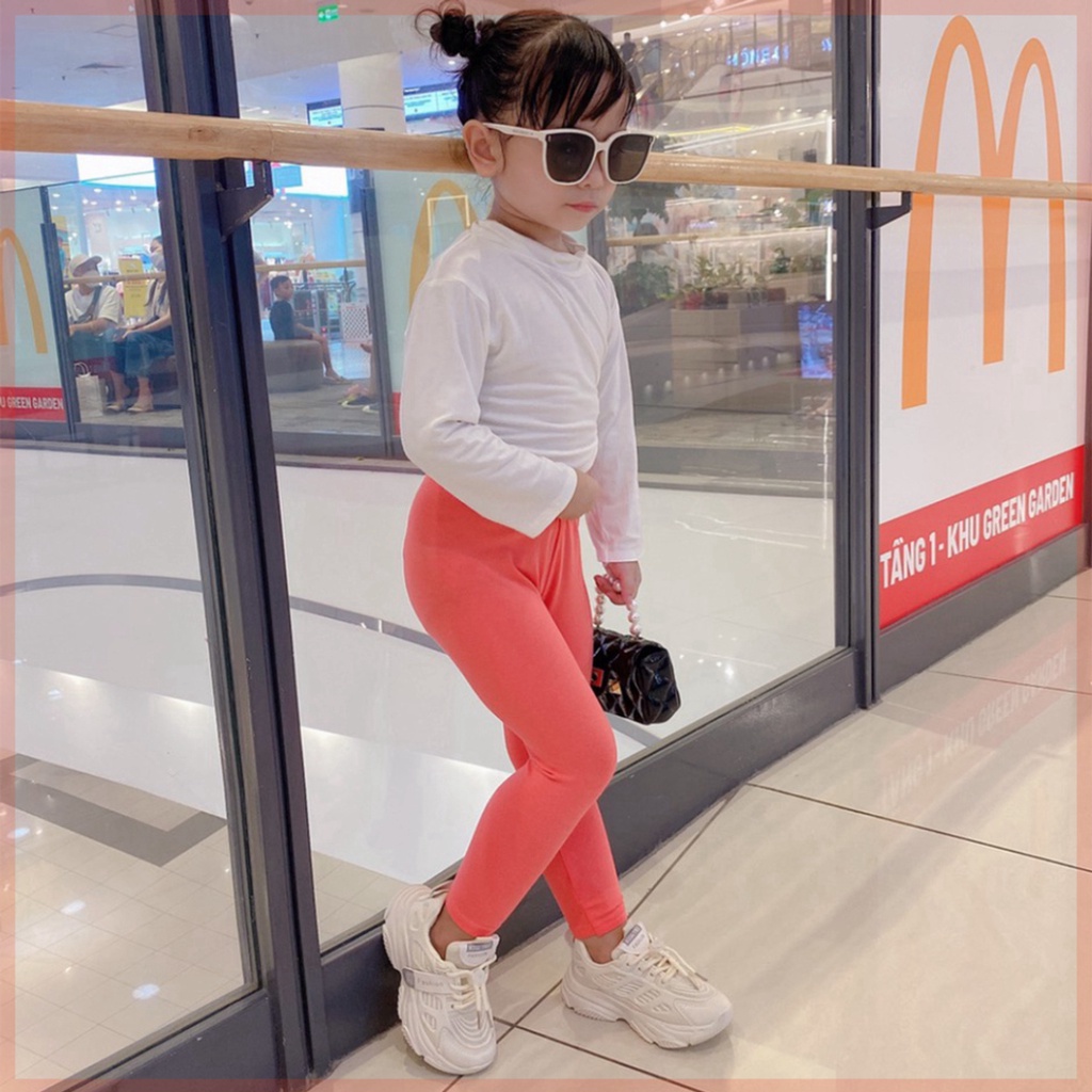Quần leggings dài cho bé gái vải cotton spandex mềm mịn cực thoải mái và sang chảnh LILIKIDS QCD15
