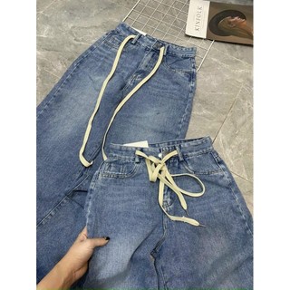 Quần bò xuông cạp dây