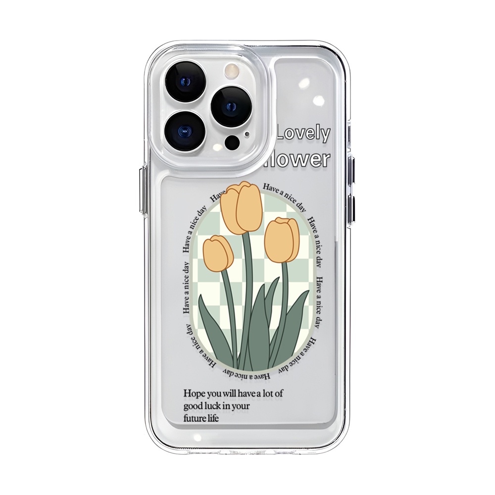 Ốp Điện Thoại Trong Suốt Hình Hoa tulip Vàng Cho iphone 14 Plus 11 13promax 12 7Plus X XS Max 7 8 SE 2020