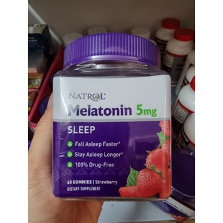 Kẹo dẻo ngủ ngon Natrol Melatonin 5mg Gummies 60 viên hãng natrol của Mỹ