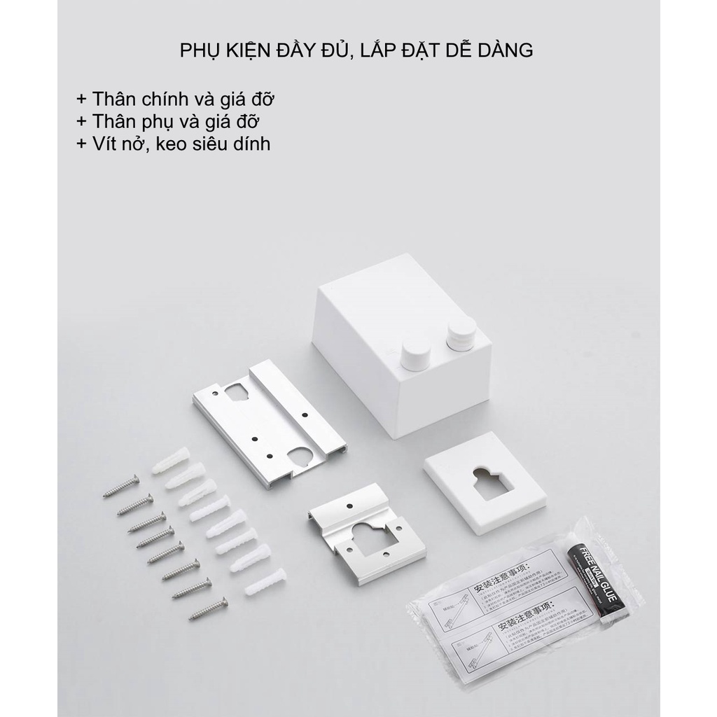 Dây phơi quần áo, dây phơi đồ thông minh tự rút gắn tường tiện lợi, dây cáp chắc chắn tặng móc dán tường