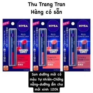 Son dưỡng môi Nivea có màu nội địa Nhật