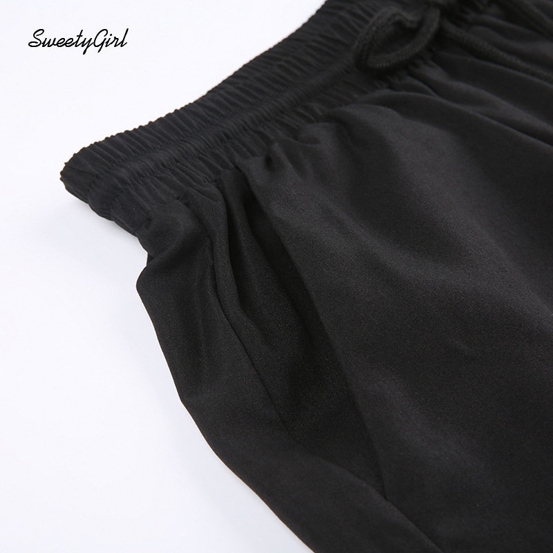 Quần Dài Thể Thao Lưng Thấp Dáng Rộng Phối Màu Tương Phản Thời Trang 2022 Cho Nữ