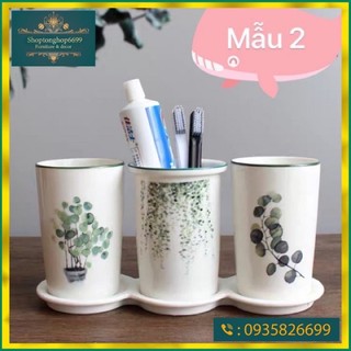 Bộ cốc sứ đánh răng hình lá