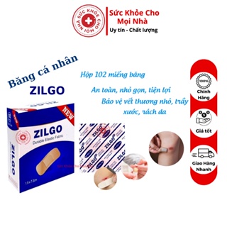 Zilgo. Băng cá nhân y tế miếng dán vết thương trầy trước rách da hộp 102