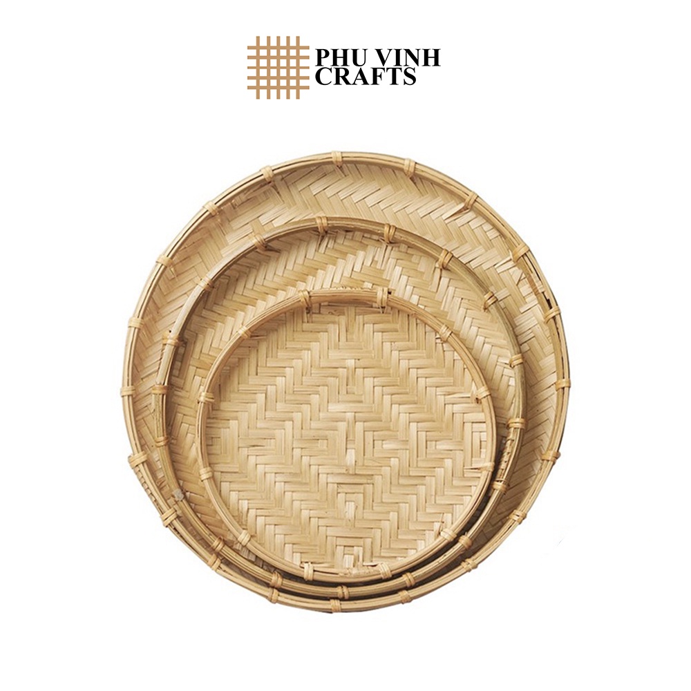 Mẹt tre viền mây (Loại 1) 20/25/30/35/40/45/50/60cm | phuvinh_crafts